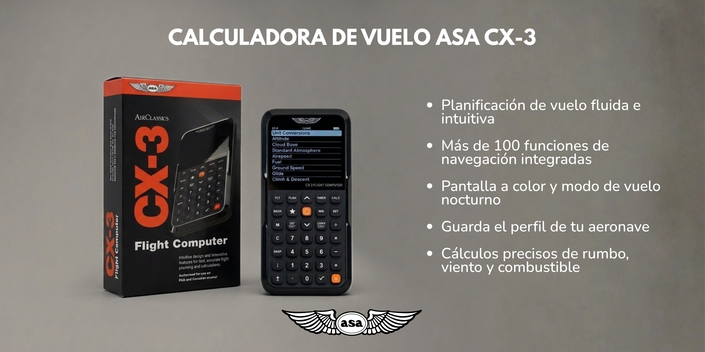 Calculadora de Vuelo CX-3 ASA